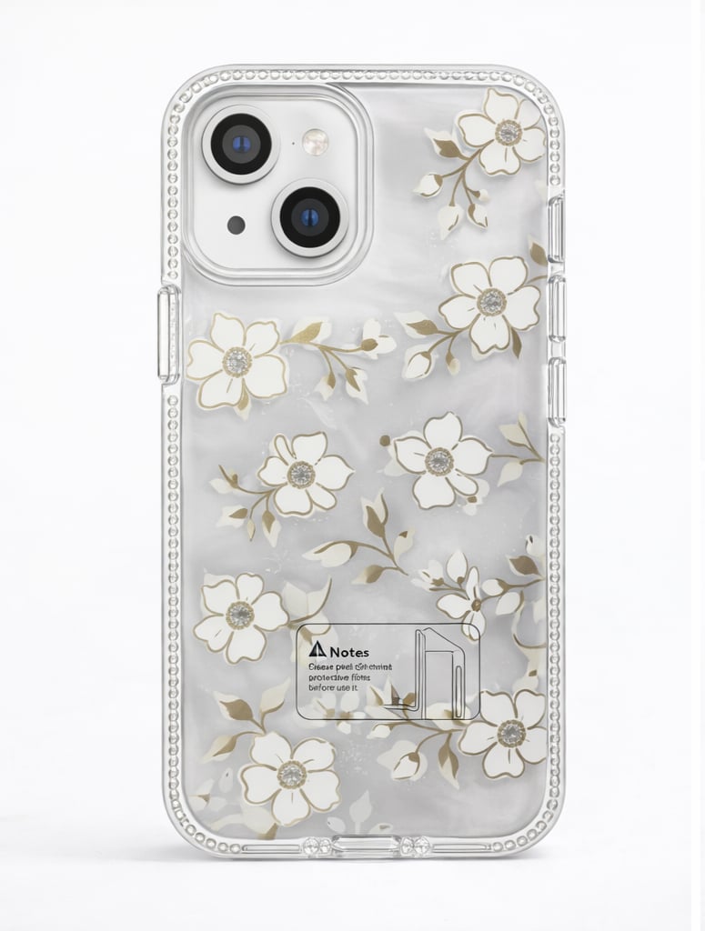 İPhone 15 Uyumlu Çiçek Desenli Kılıf