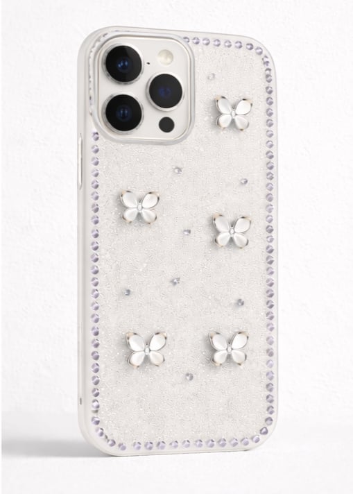 İPhone 16 Pro Uyumlu Simli Desenli Kılıf