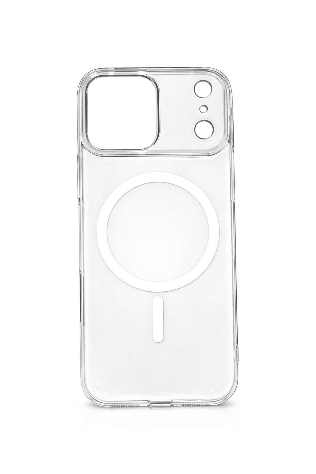 İPhone 17 Pro Max Uyumlu Magsafei Renkli Sert Mika Kılıf Beyaz