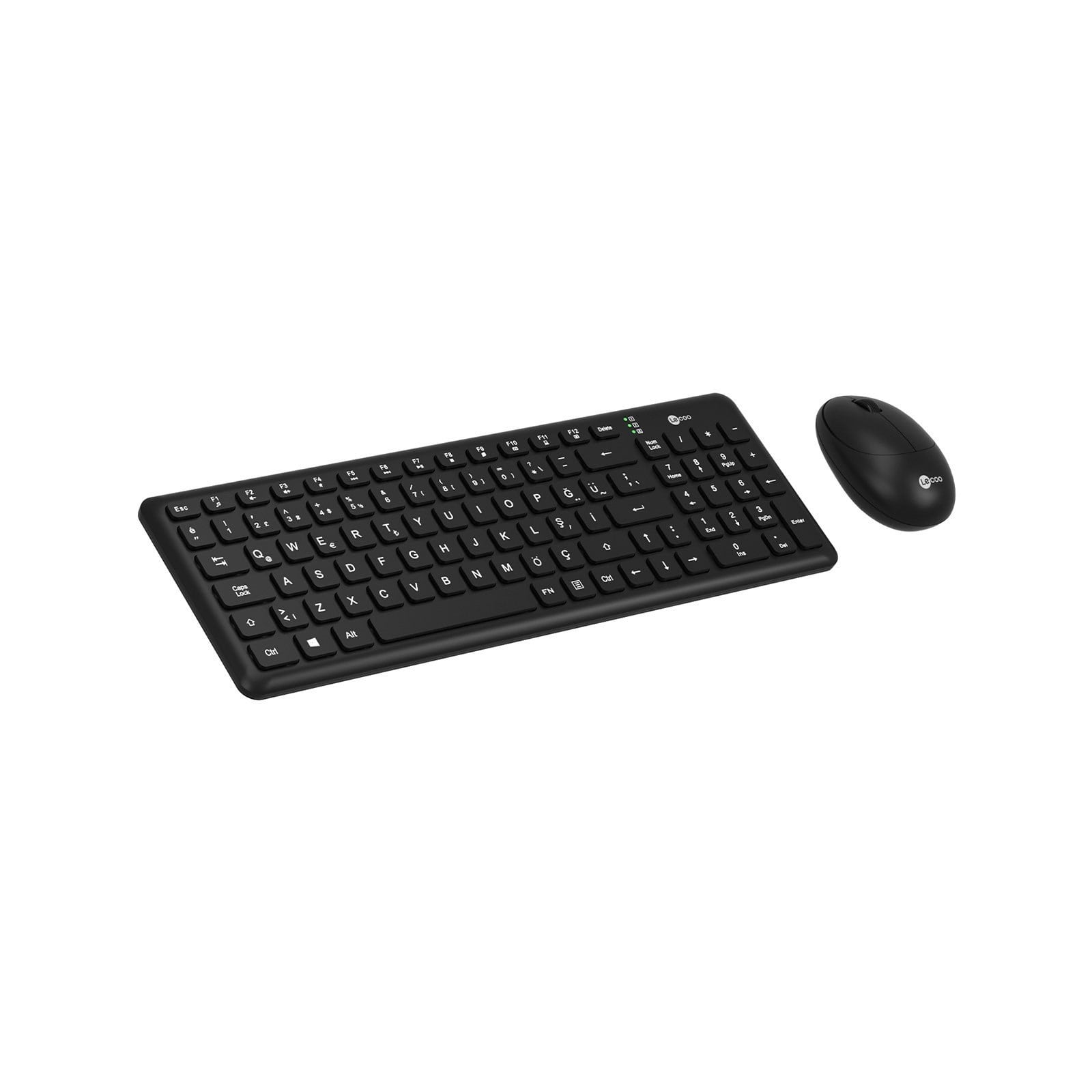 Kablosuz Türkçe Q Klavye Mouse Set – 2.4GHz USB, Sessiz Tuşlar, Ofis & Ev Kullanımı İçin Ergonomik  (SİYAH)  (Lecoo KW204 )