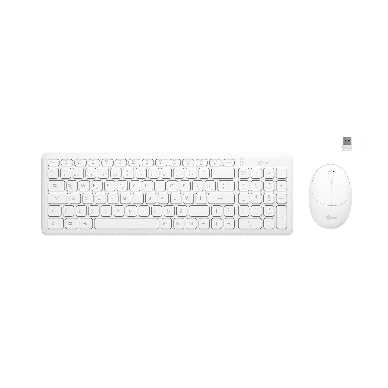 Kablosuz Türkçe Q Klavye Mouse Set – 2.4GHz USB, Sessiz Tuşlar, Ofis & Ev Kullanımı İçin Ergonomik Siyah  (Lecoo KW204 )
