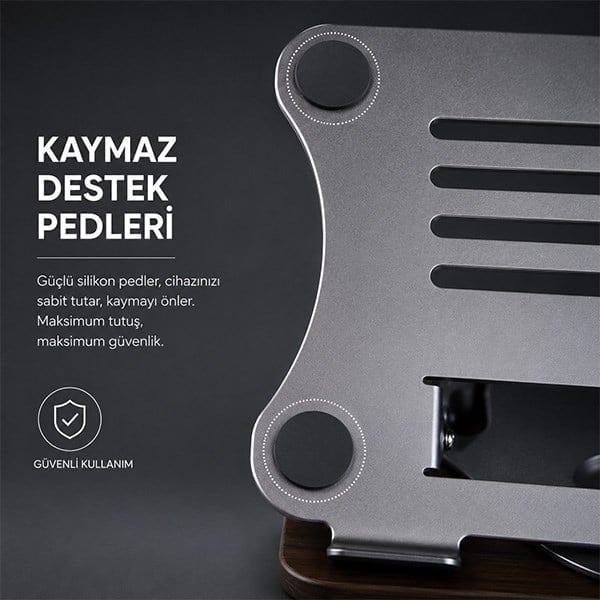 Katlanabilir Alüminyum Laptop Yükseltici Stand – 10KG Taşıma, 360° Rotasyon, Soğutmalı Masaüstü Tutucu
