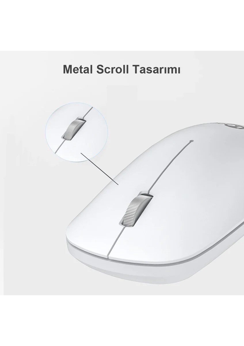 Lenovo Lecoo WS214 Sessiz Ergonomik Kablosuz Mouse – 2.4GHz Optik, USB Alıcılı, Hassas DPI, Ofis & Laptop Uyumlu (BEYAZ)