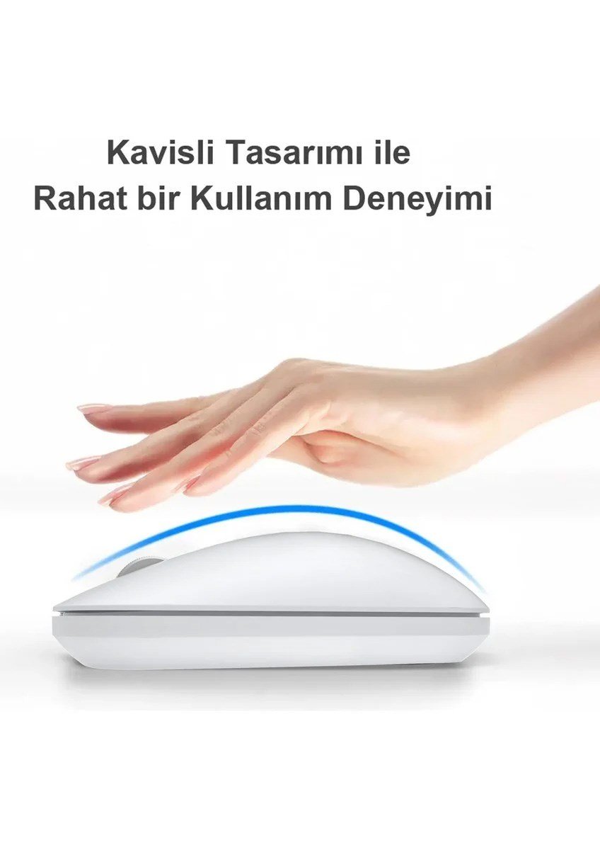 Lenovo Lecoo WS214 Sessiz Ergonomik Kablosuz Mouse – 2.4GHz Optik, USB Alıcılı, Hassas DPI, Ofis & Laptop Uyumlu (BEYAZ)