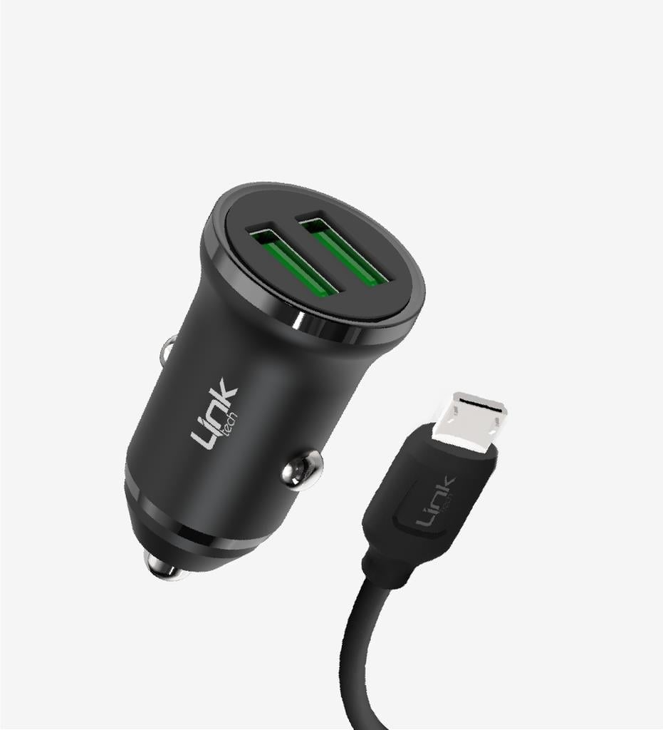 LinkTech C481 ECO Çevre Dostu With Micro USB Kablolu 12W Araç Şarj Aleti 