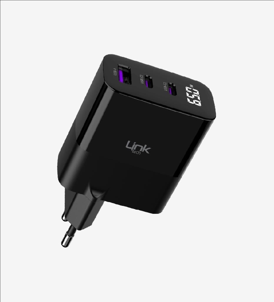 LinkTech G852 Premium 3'lü Çıkış 65W Süper SI Şarj Adaptörü