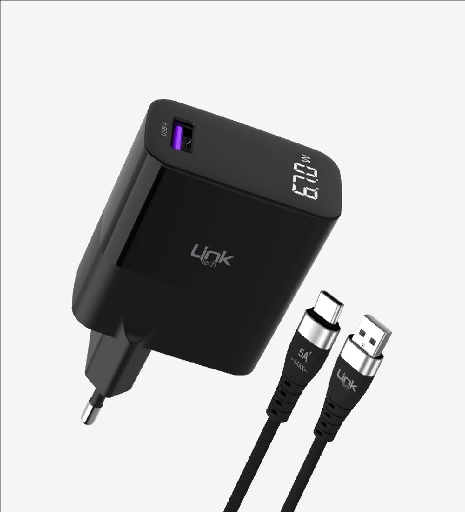 LinkTech G860 Premium USB-A'dan Tip-C'ye Kablolu 67W SÜper SI Adaptörü