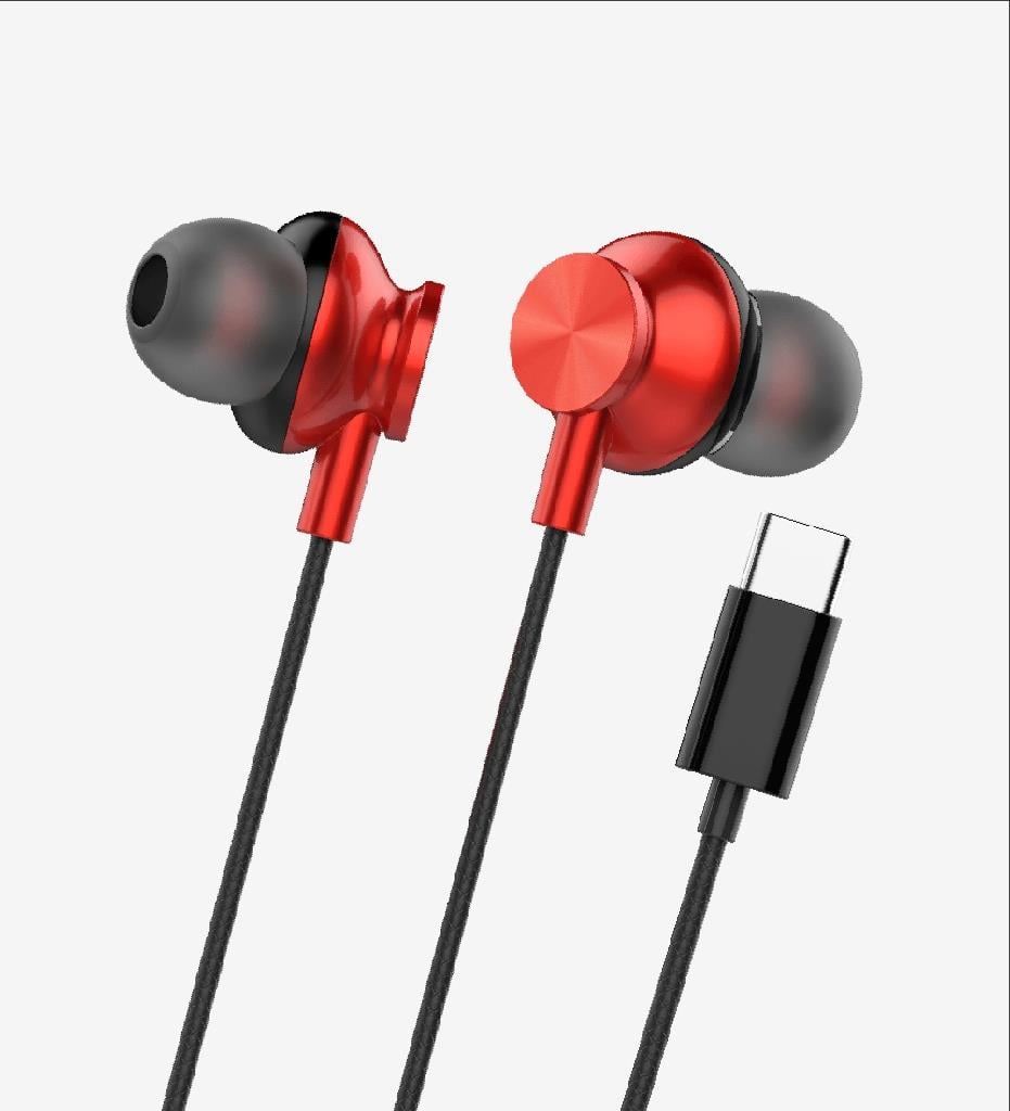 LinkTech H341 Spor Yüksek Baslı Silikonlu Kablolu Beyaz Kulaklık Type-C