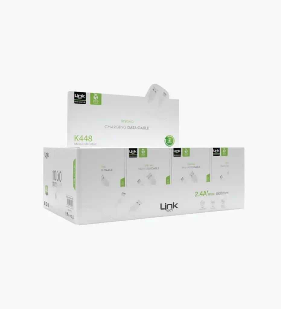 LinkTech K448 eco Friendly Strong 1m 2.4A Micro USB Şarj Kablosu 