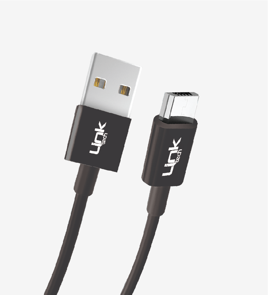 LinkTech K565 Strong 30cm 2.4A Mikro USB Powerbank Şarj Kablosu Siyah
