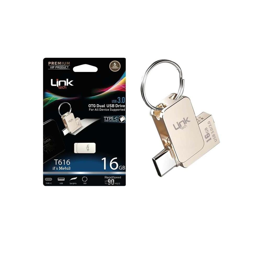 LinkTech T616 Premium Dual 90MB/s 16GB Type-C OTG Flash Bellek