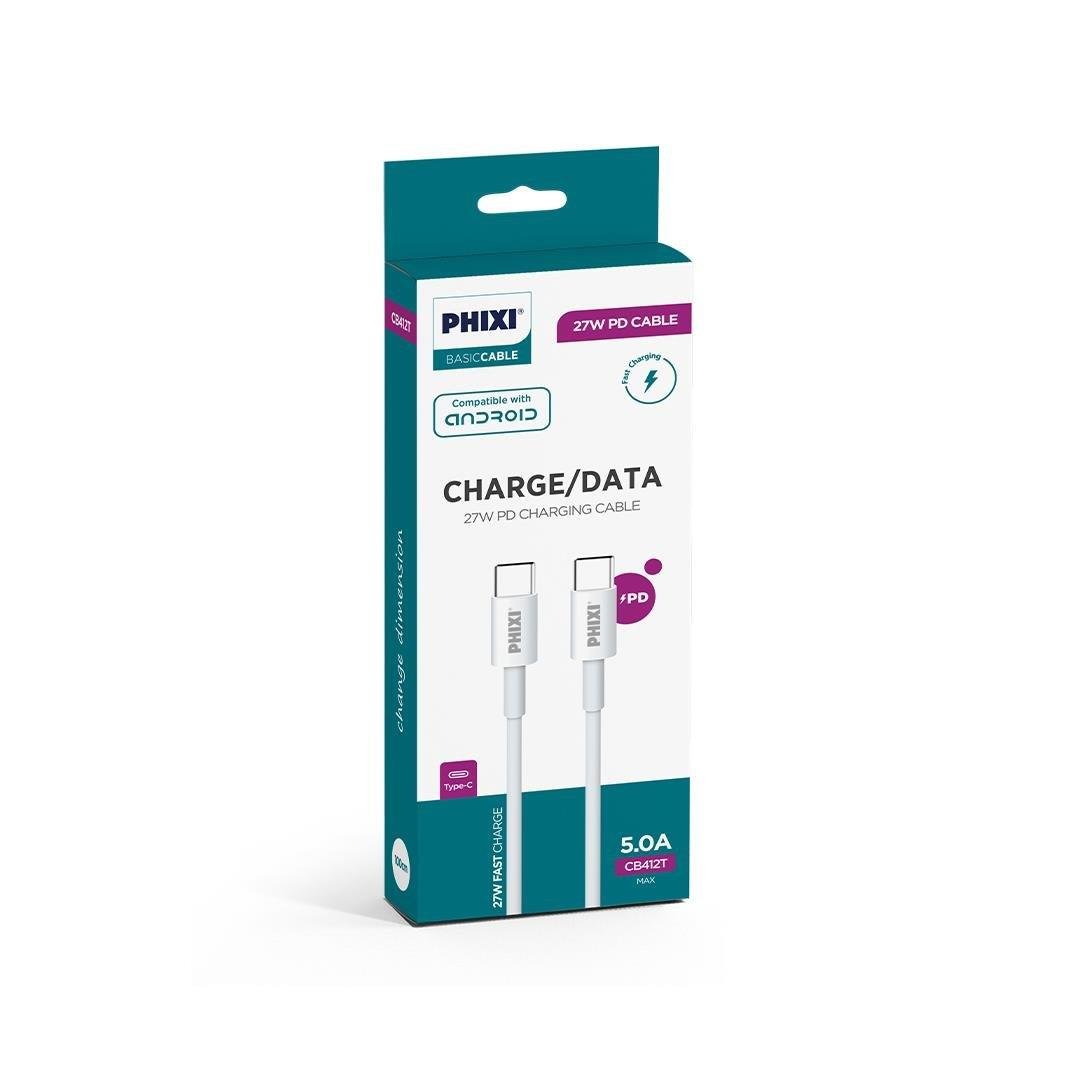 Phixi Basic CB412T Type-C to Type-C USB Şarj Kablosu