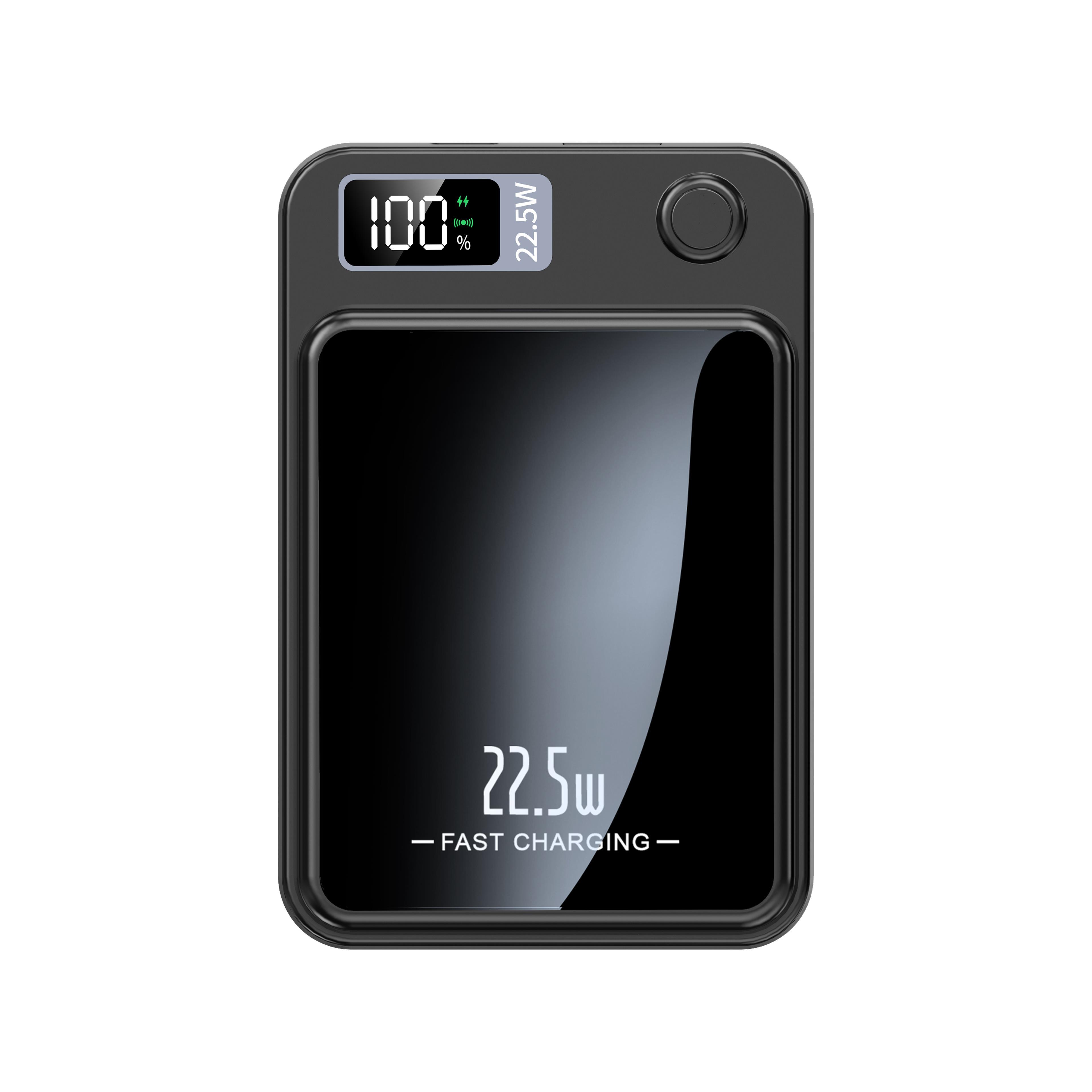 Phixi Force PW5 5000mAh 22.5W MagSafe Powerbank - Kablosuz Mini Şarj Cihazı - 1 USB 1 PD Port - Dijital Ekran - Taşınabilir Şarj Cihazı