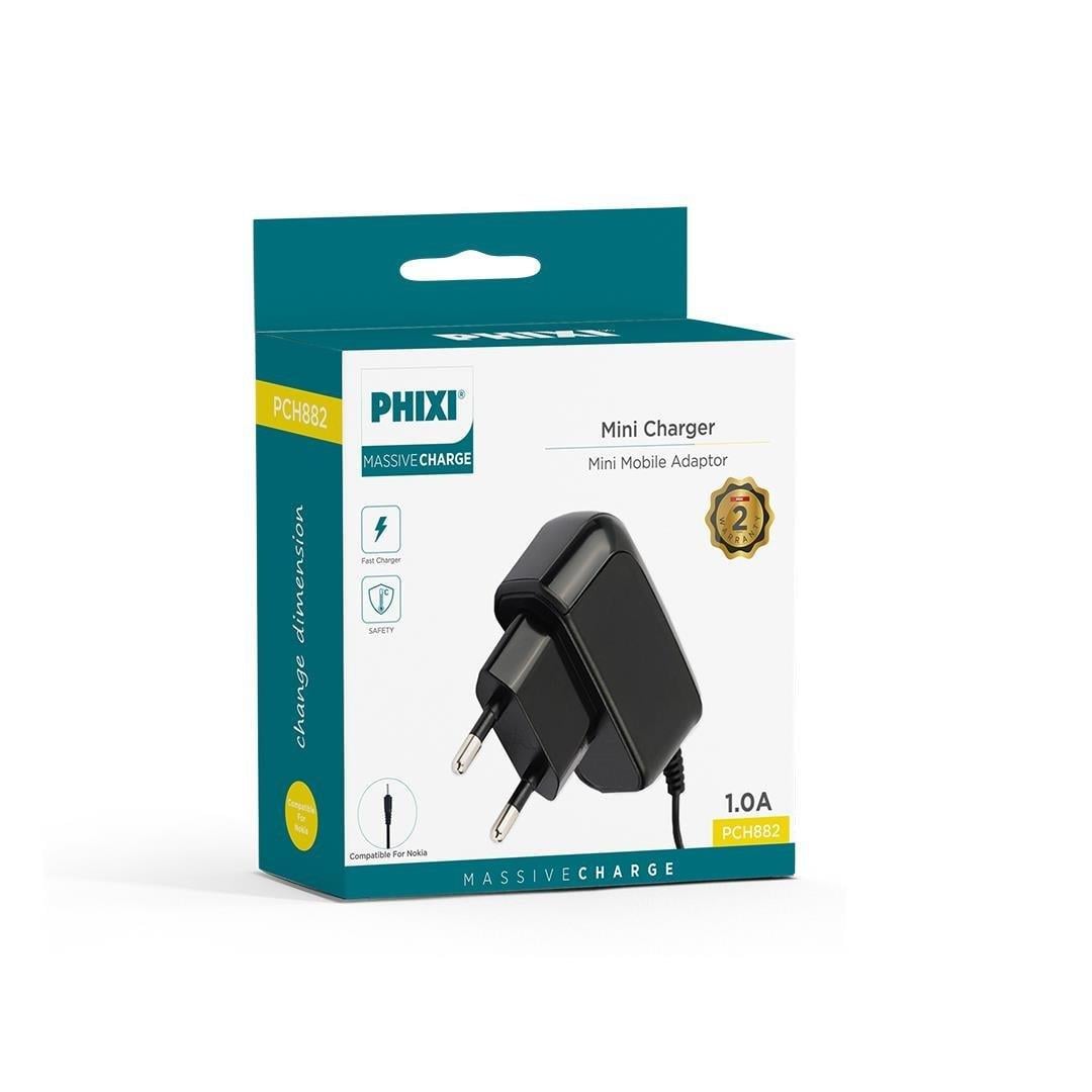 Phixi Massive PCH882 1.0A İnce Uçlu Mini Mobile Şarj Cihazı