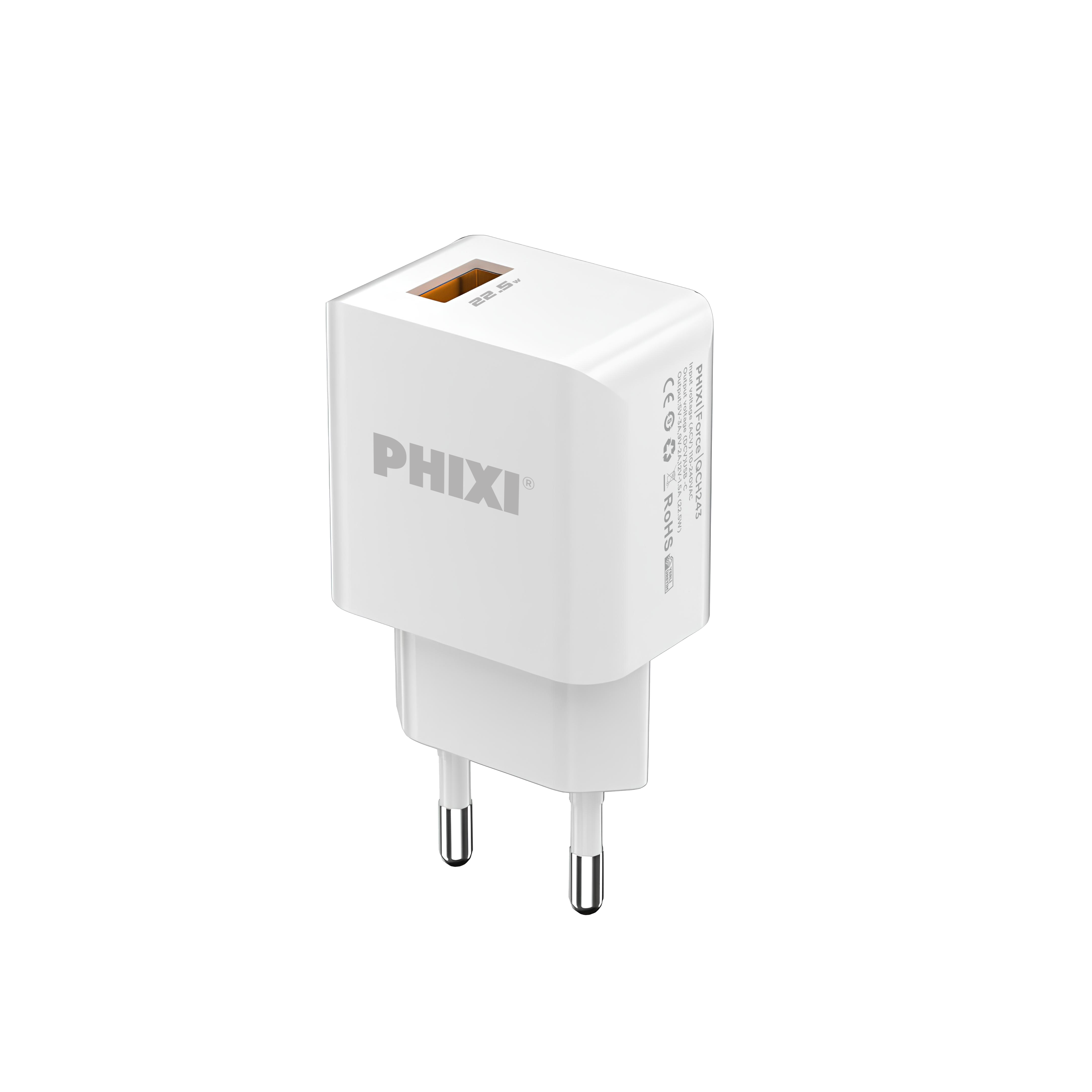 PHİXİ QCH243M FORCE AKIM KORUMALI 3.0A MİCRO USB KABLOLU ŞARJ CİHAZI