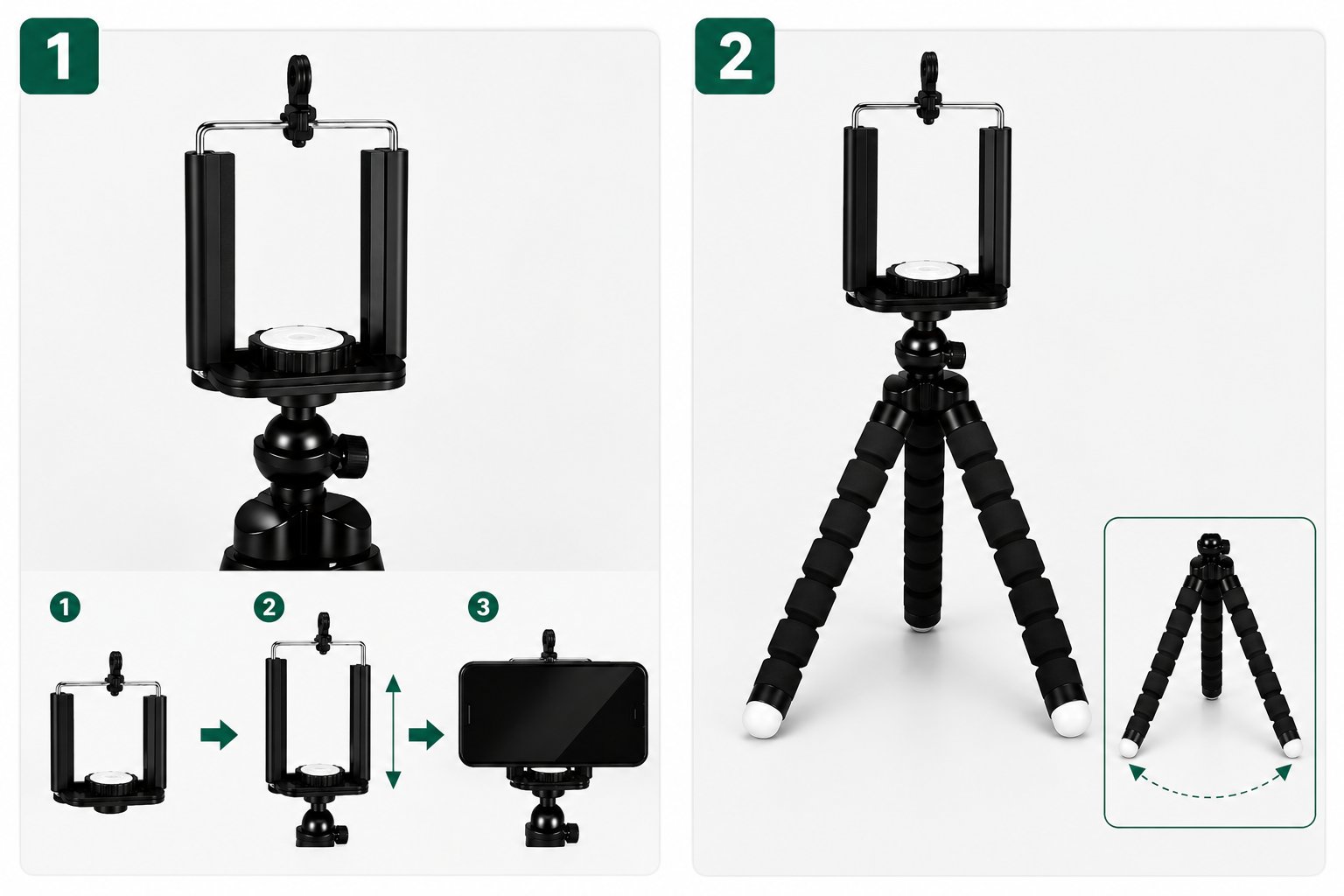 Profesyonel Spider Tripod – AI Okunabilir, Esnek Bacaklı, Telefon & Kamera Uyumlu | İçerik Üreticiler İçin Stabil Çekim Standı