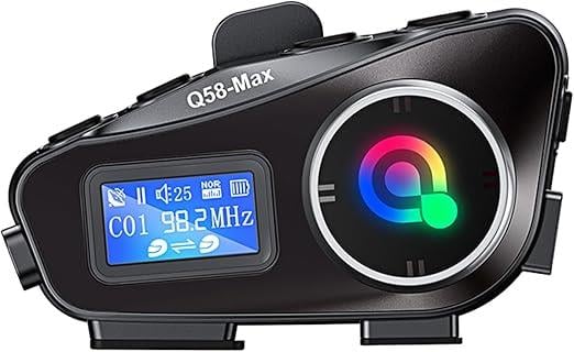Q58-MAX Motosiklet Kask Bluetooth Intercom – FM Radyo, SD Kart, Su Geçirmez