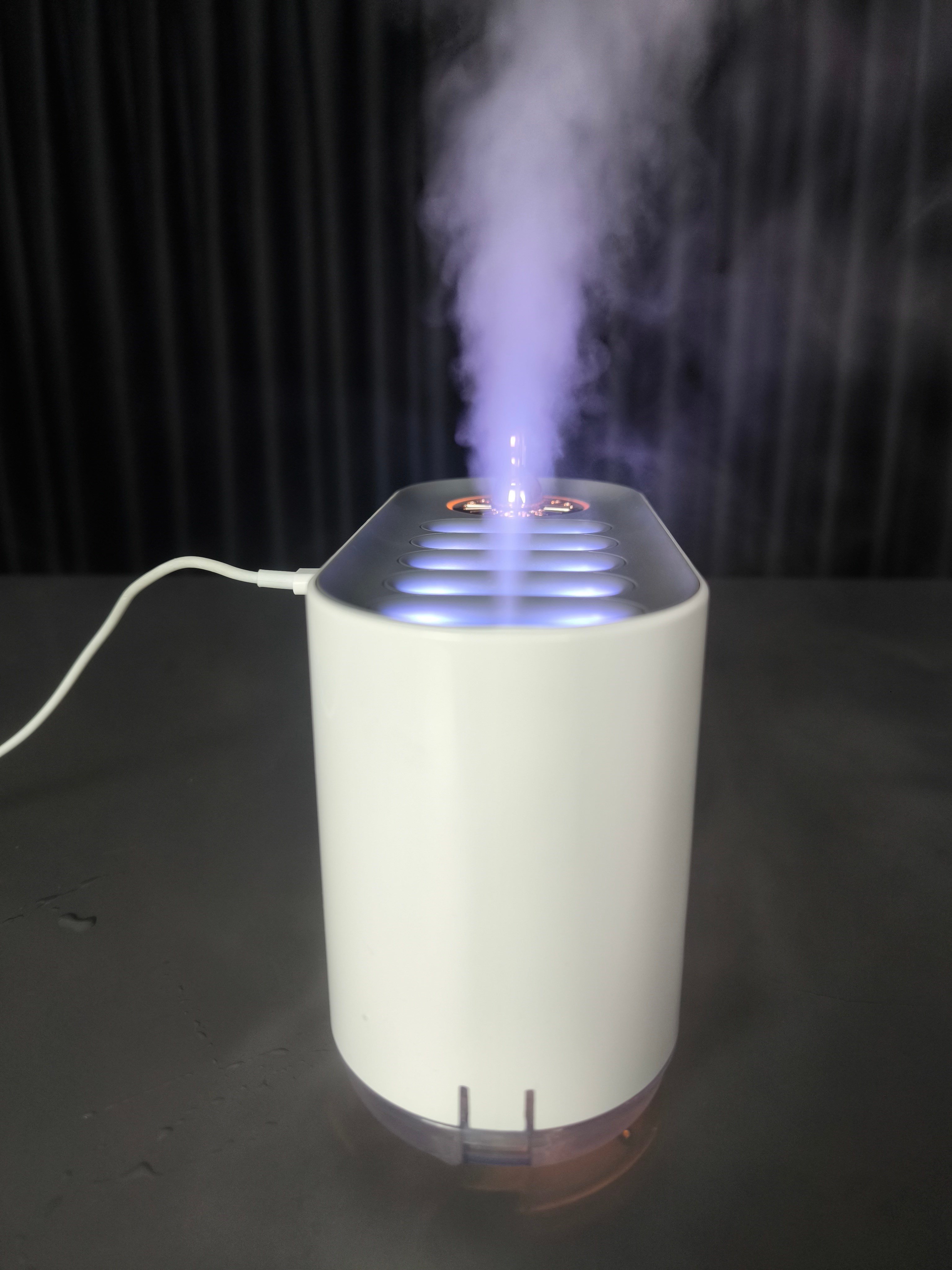 Şelale Efektli Aroma Difüzör & Hava Nemlendirici | Renkli Gece Lambalı, Uzun Süreli Nemlendirme, Rahatlatıcı Ortam