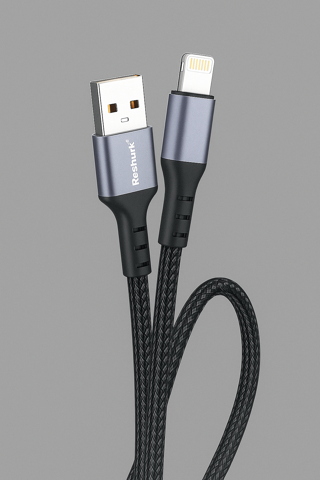 TELKUR Reshurk RE-045 Usb-c & Lightning  Metal Uclu 1000cm 3,1A Hasır Data - Şarj Kablosu