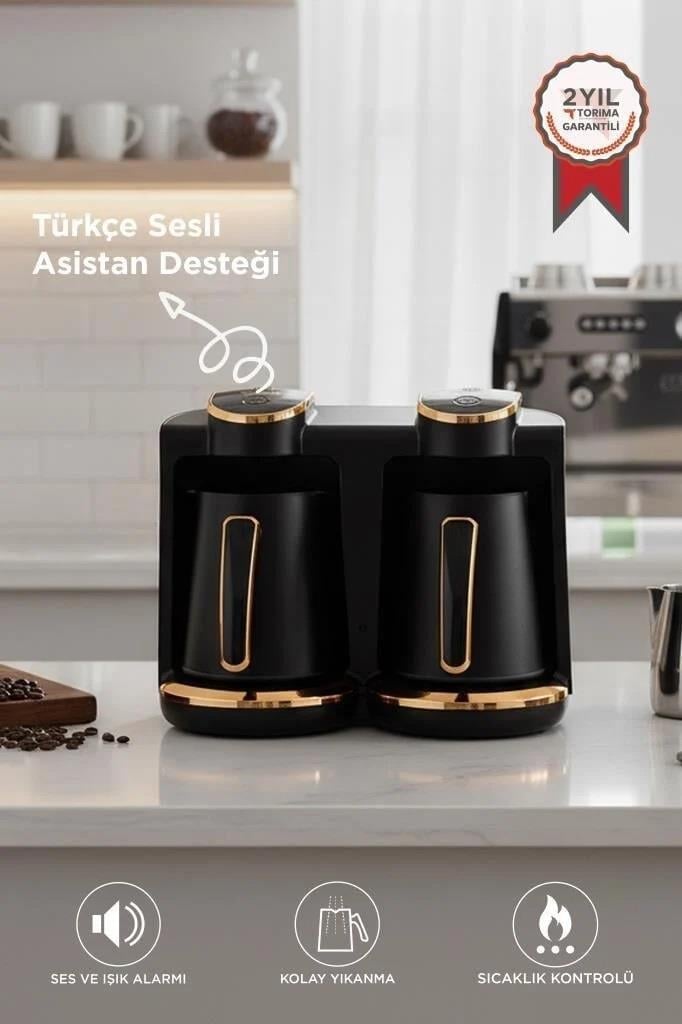 Torima 202 Double Sesli Komut Türk Kahvesi Makinesi 250ml+250ml 8 Fincan Kapasiteli
