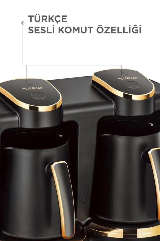 Torima 202 Double Sesli Komut Türk Kahvesi Makinesi 250ml+250ml 8 Fincan Kapasiteli