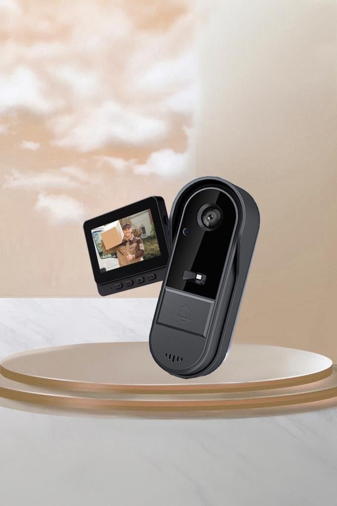 Torima CMR-25 Siyah Monitörlü Akıllı Su Geçirmez Kablosuz Görüntülü Kapı Zili