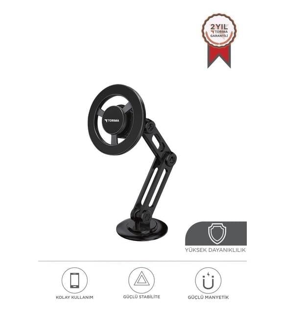 Torima JX-052 Siyah Çok Amaçlı Manyetik Car Holder Araç İçi Telefon Tutucu