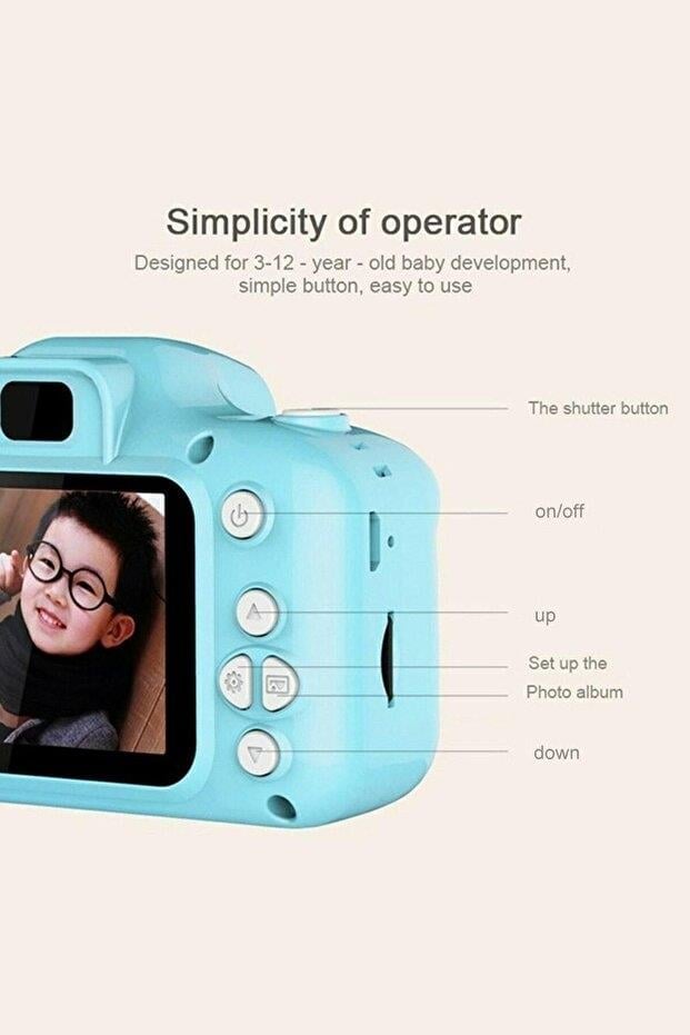 Torima Mavi Renk CMR7 + SD Card Hediyeli 1080p Hd Çocuk Kamera Dijital Fotoğraf Makinesi
