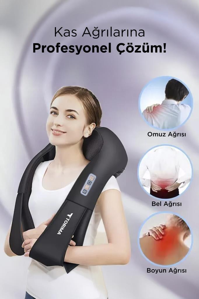 Torima QY-666 Cream Ovmalı Isıtmalı Boyun Sırt Bel Omuz Bacak Masaj Yastığı Masaj Aleti