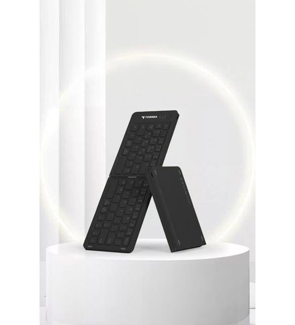 Torima TK-08 Siyah Kablosuz Katlanabilir Şarjlı Taşınabilir Mini Bluetooth Klavye