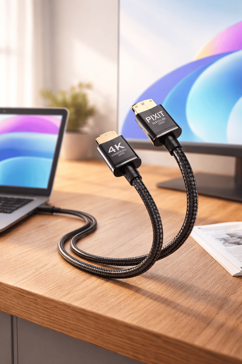Ultra HD 4K HDMI to HDMI Kablo 1 Metre – Hasır Örgü, Yüksek Hızlı Görüntü & Ses Aktarımı