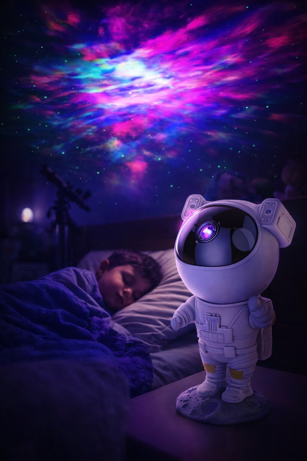 Uyku Problemi Çeken Çocuklar İçin Astronot Gece Lambası