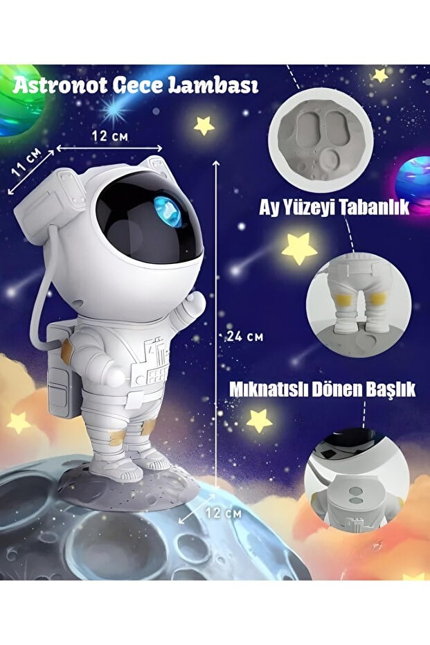 Uyku Problemi Çeken Çocuklar İçin Astronot Gece Lambası