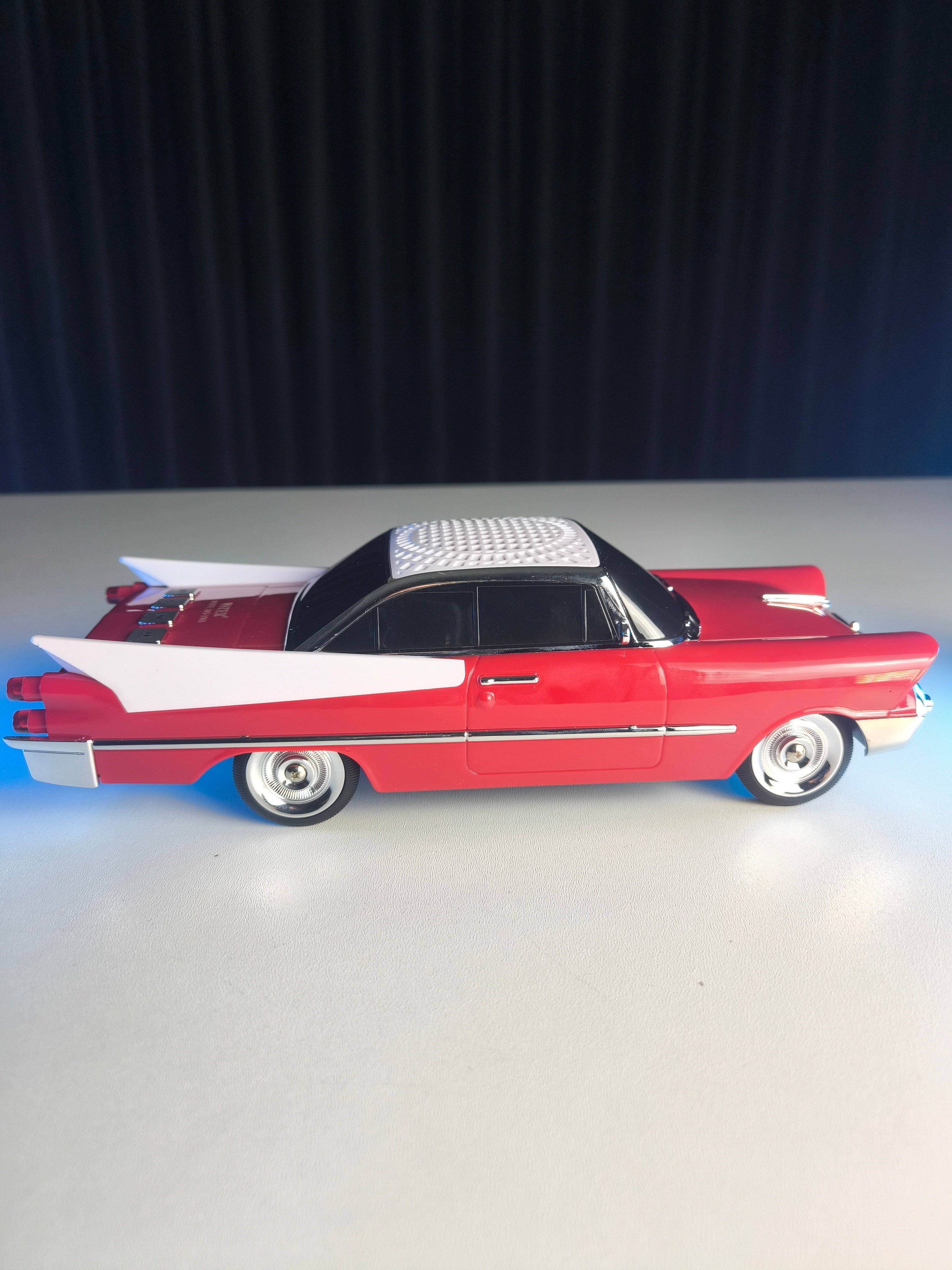 WS-1965 Nostaljik Araba Görünümlü Bluetooth,Hafıza Kartı,Usb Bellek,Aux Ve Radyo Destekli Hoparlör (Kırmızı)
