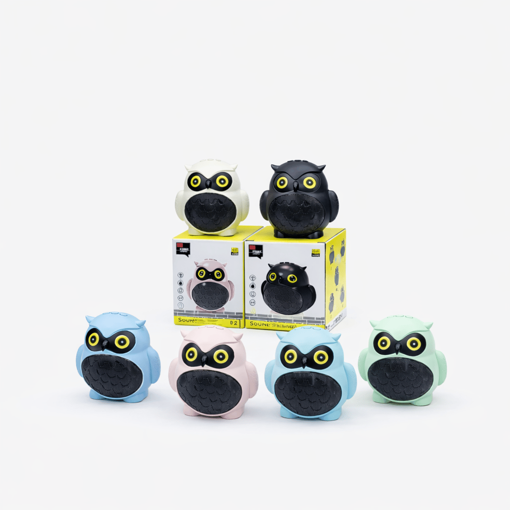 X-902 Baykuş Tasarım Bluetooth Mini Hoparlör Açık Mavi