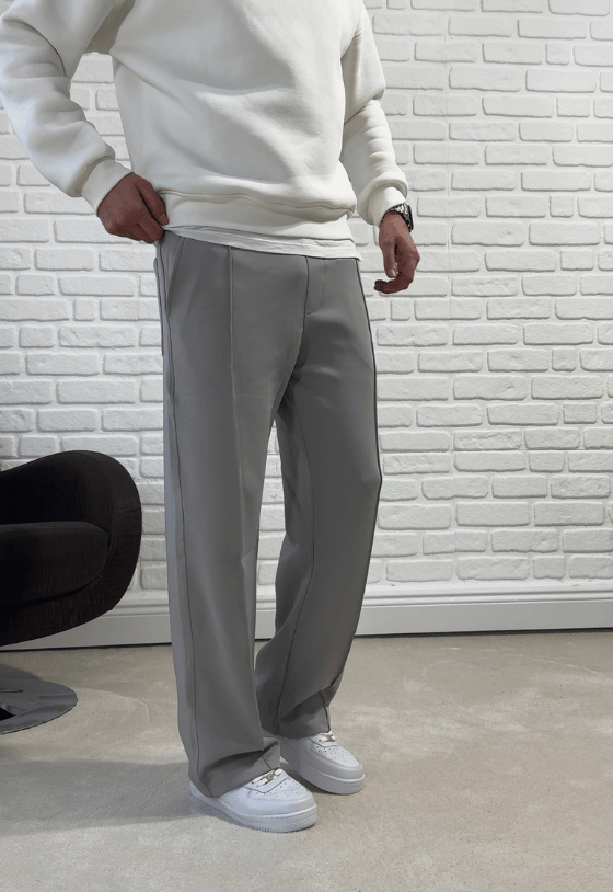 Baggy Kalıp Oysho Kumaş Biyeli Eşofman Altı-GRİ / OYS01
