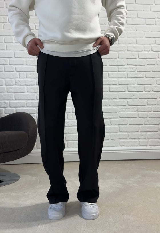 Baggy Kalıp Oysho Kumaş Biyeli Eşofman Altı- Siyah / OYS01