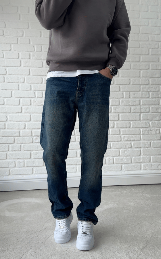 Koyu Mavi Premium Kalite Baggy Jean - BGT02