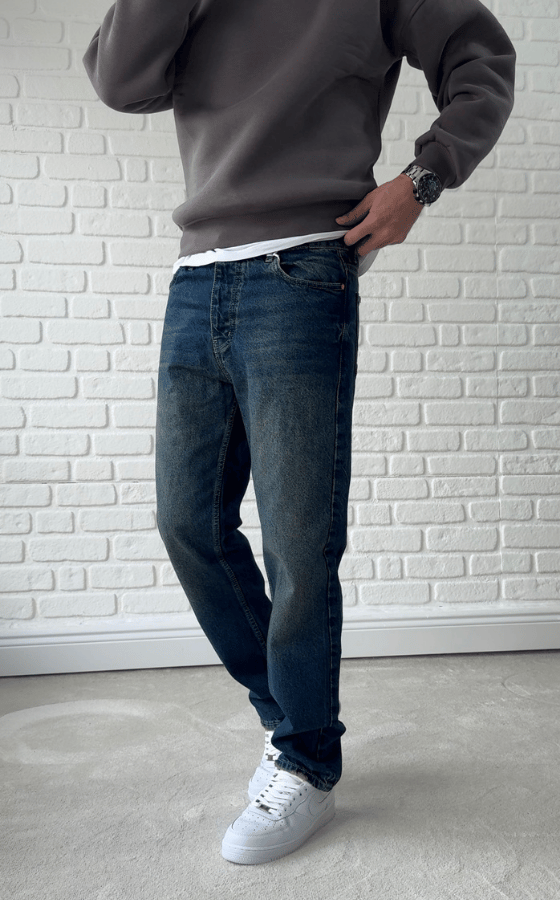Koyu Mavi Premium Kalite Baggy Jean - BGT02