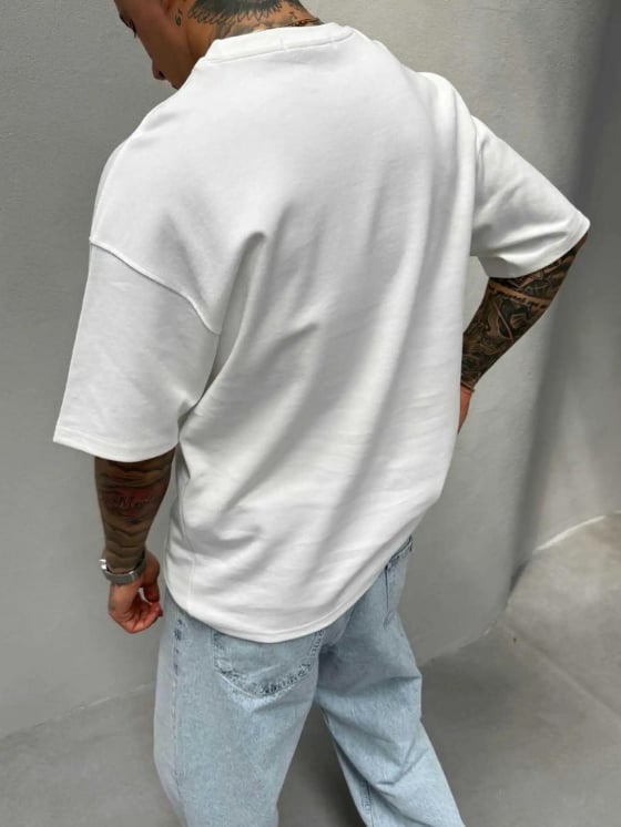Oversize Basic T-Shirt / BEYAZ - BSC02