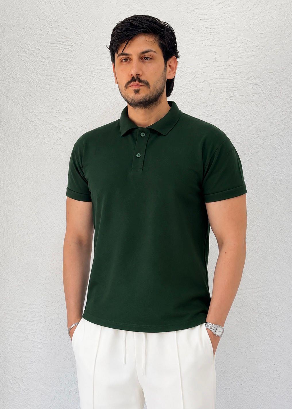 Özel kesim Kolları dar Oversize Polo Yaka T-shirt / Yeşil - PLY01