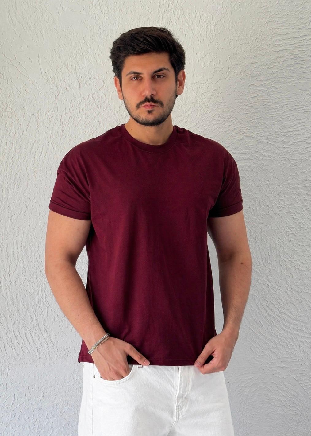 Özel kesim Kolları dar Oversize T-shirt / Bordo