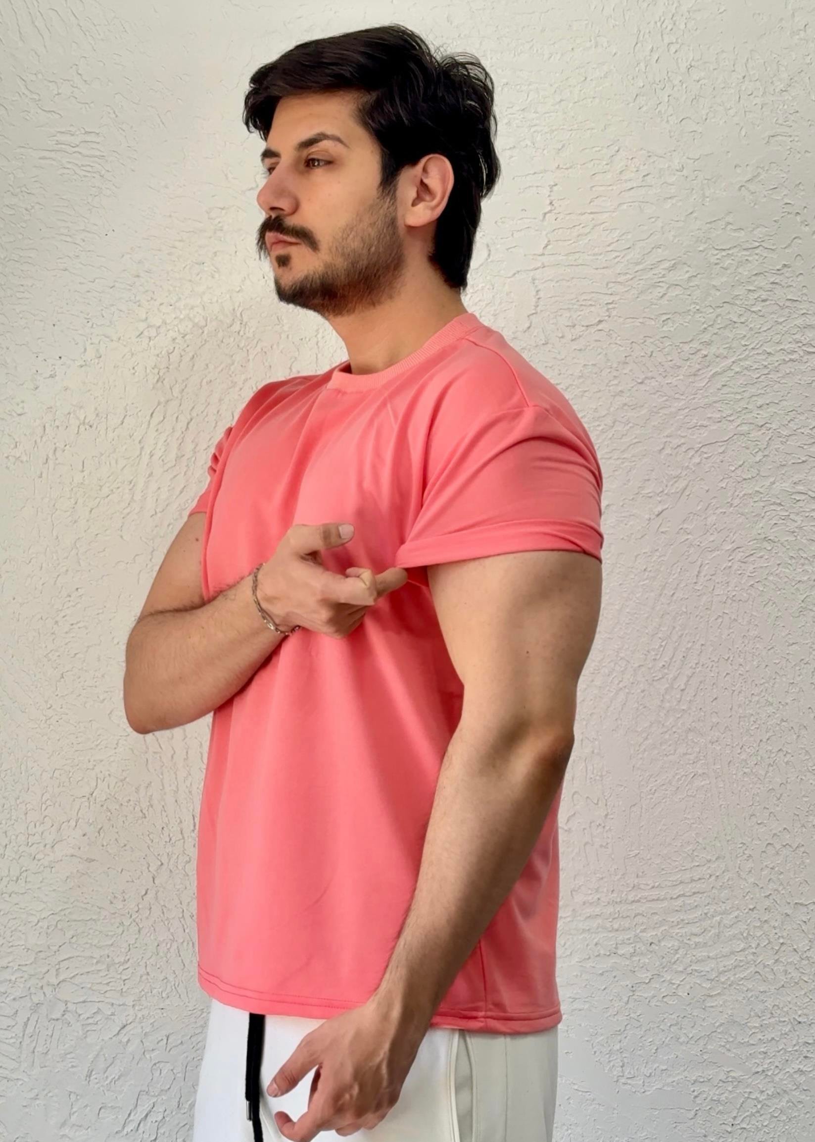 Özel kesim Kolları dar Oversize T-shirt / Pemb - BSC03