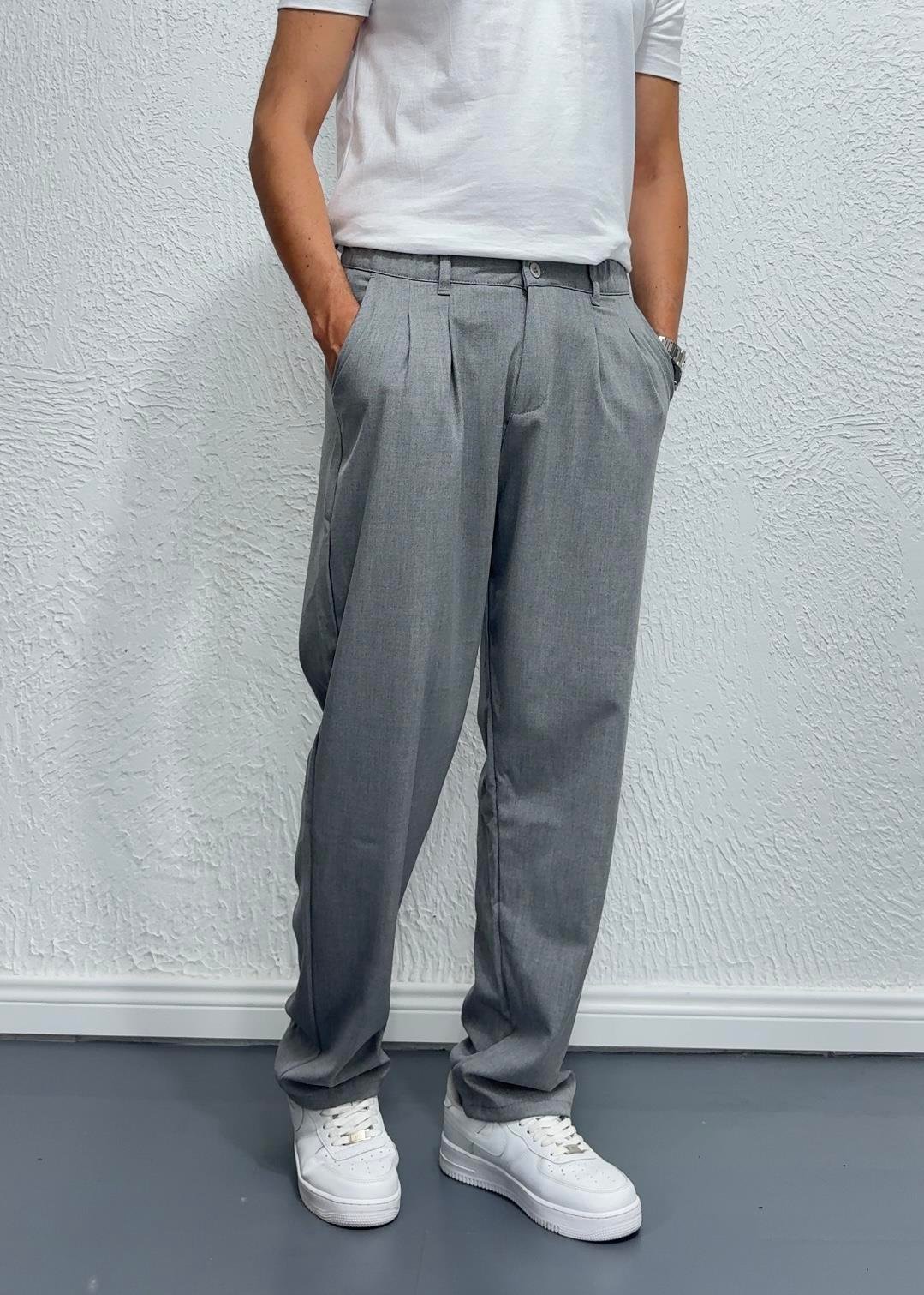 PİLELİ PANTOLON / GRİ - W03