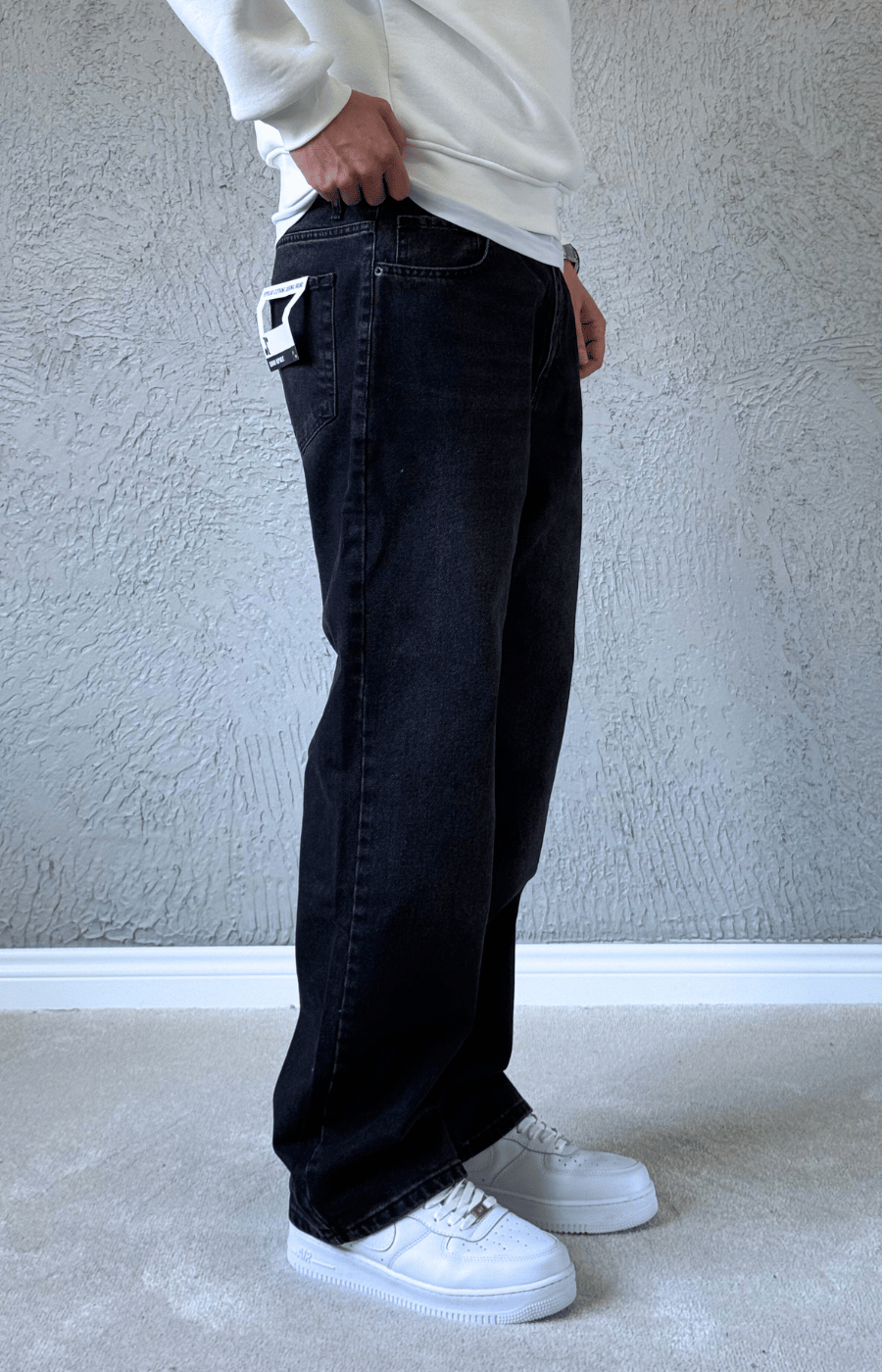 Premium Kalite Baggy Jean SİYAH/BGT03