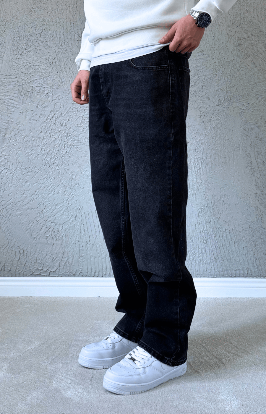 Premium Kalite Baggy Jean SİYAH/BGT03