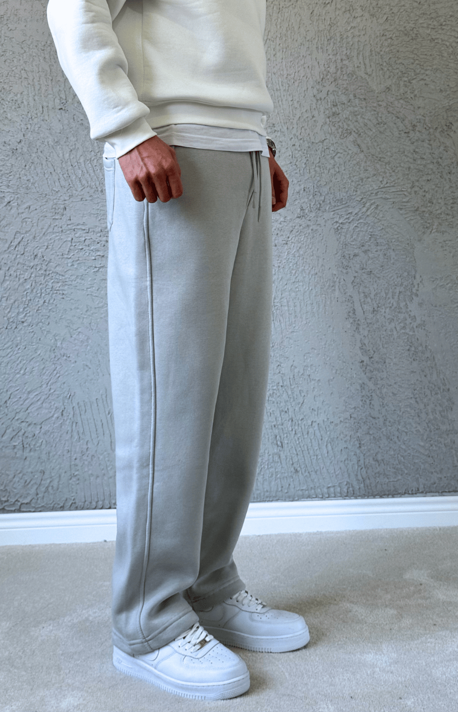 Premium Kalite Baggy Kalıp Boru Paça Eşofman Altı / BGY01- GRİ