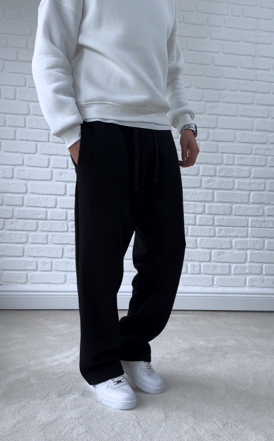Premium Kalite Baggy Kalıp Eşofman Altı/ SİYAH - YKM03