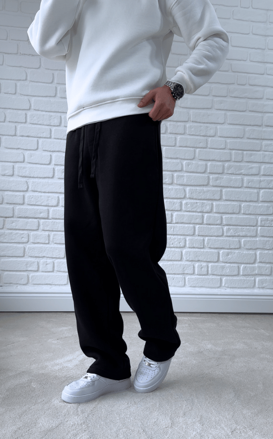 Premium Kalite Baggy Kalıp Eşofman Altı/ SİYAH - YKM03
