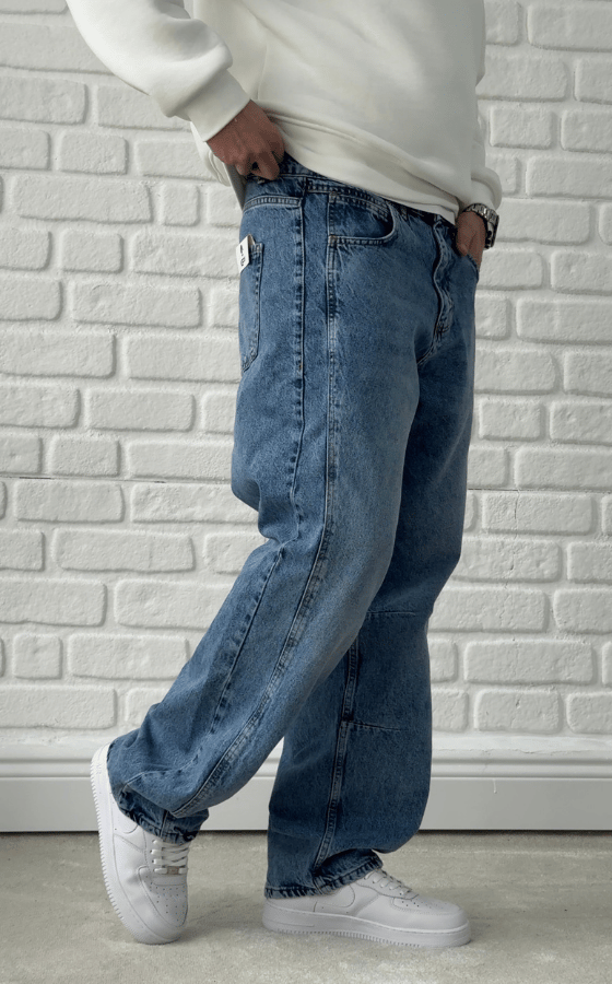 Premium Kalite Ekstra Baggy İtalyan Kesim Jean MAVİ/ BGT08